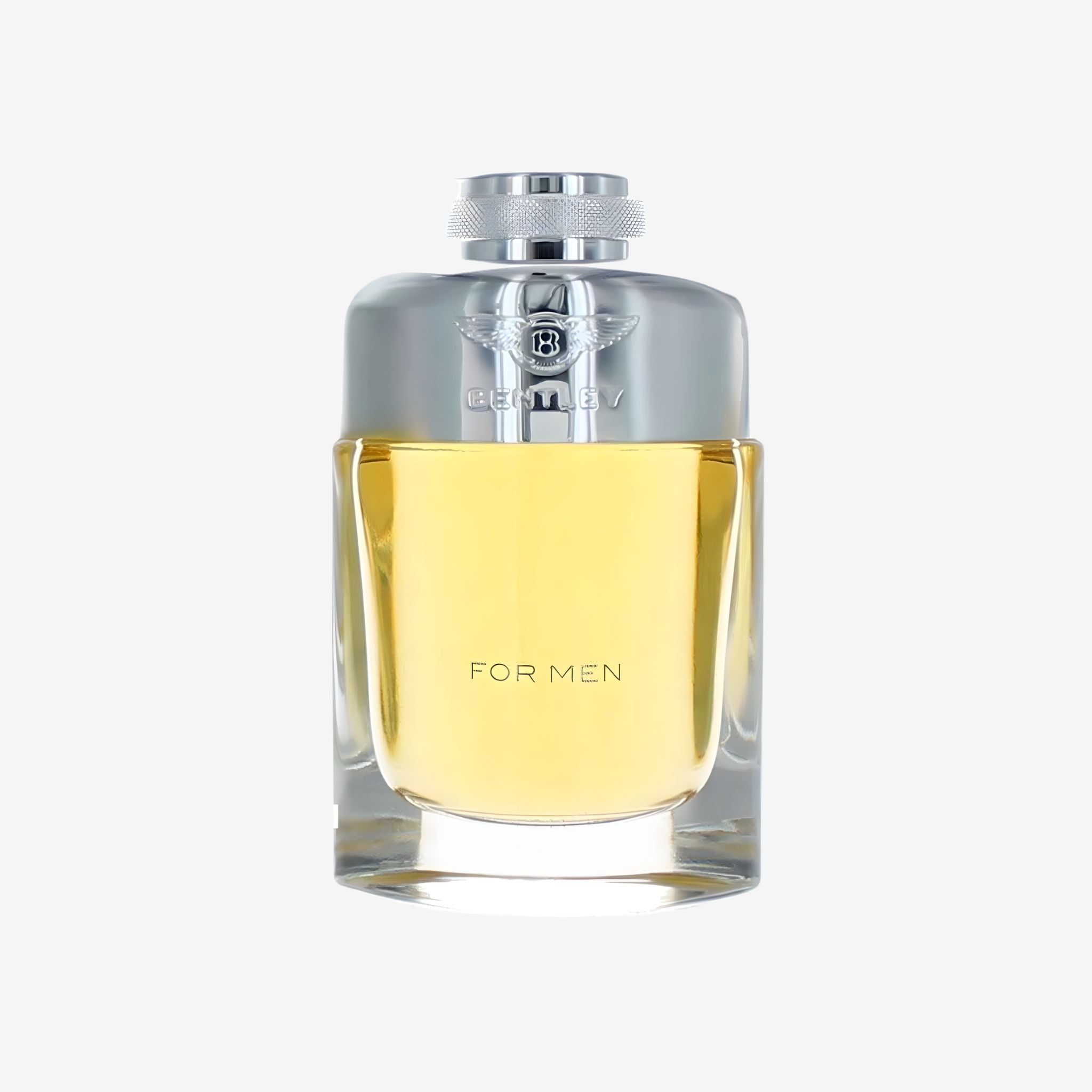 Bentley for Men Eau de Toilette bottle with chrome cap. Rum, leather, and cinnamon fragrance. Best original perfume for men price in Pakistan.