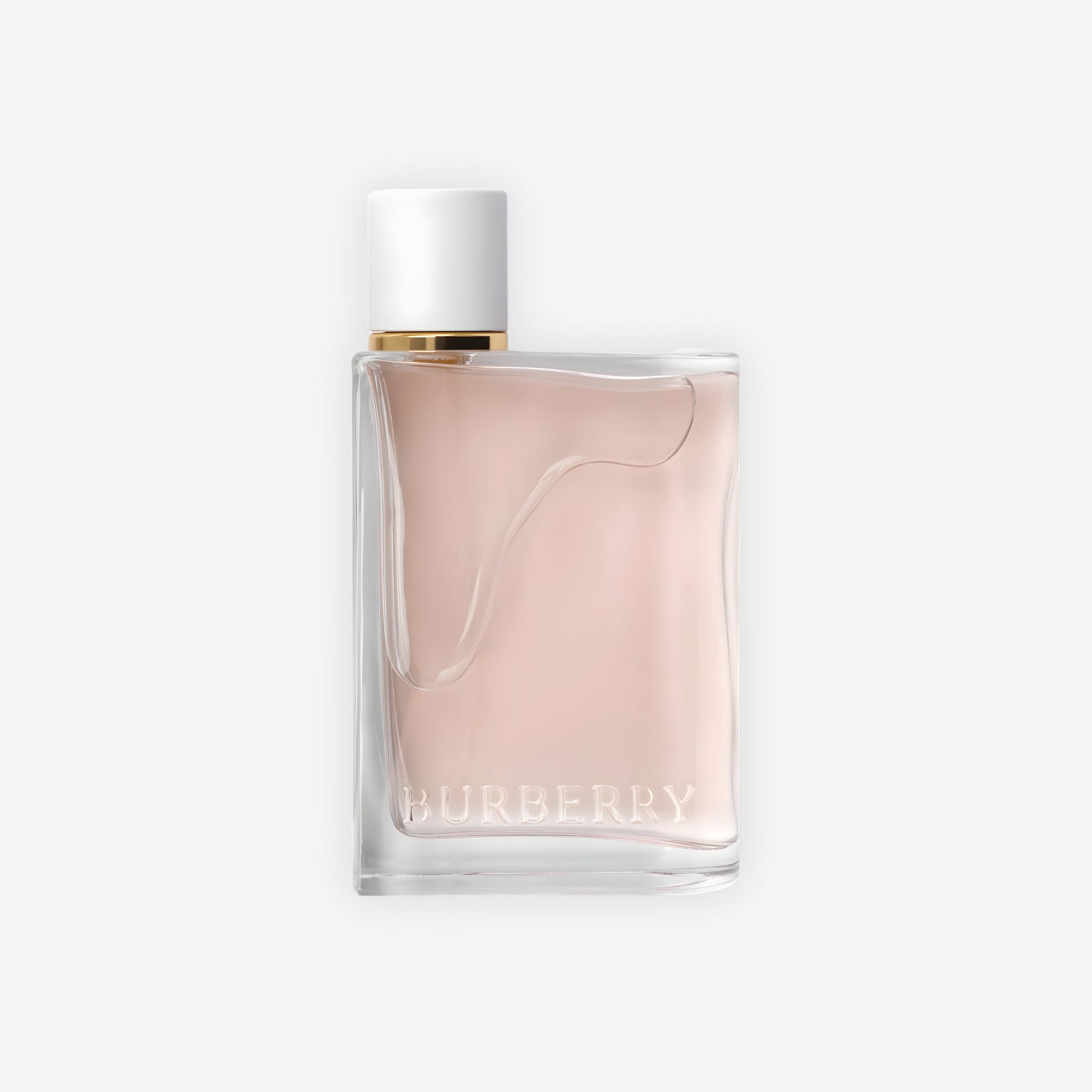 Burberry her blossom EDT perfume bottle on a white background