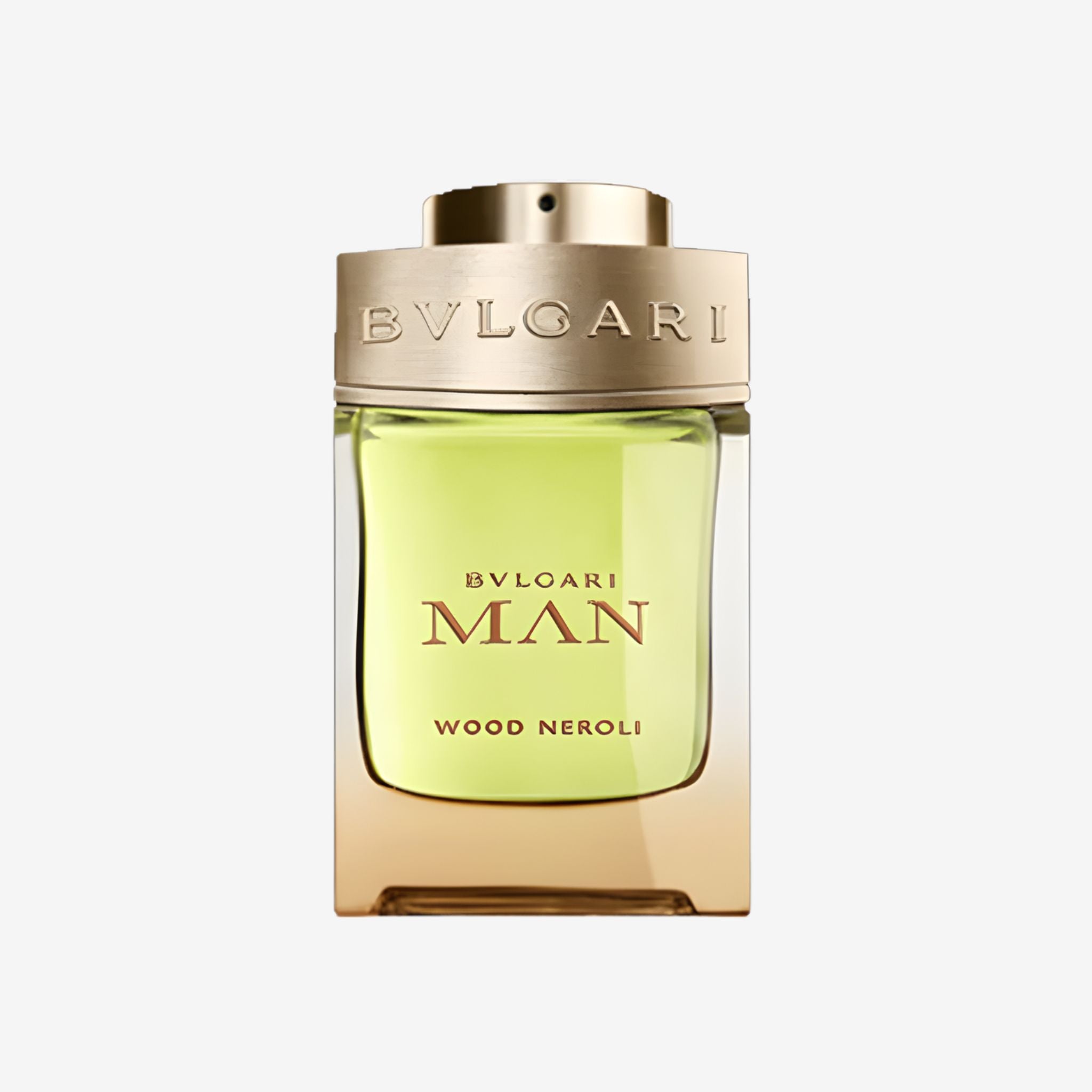 Bulgari Man Wood Neroli perfume bottle on a white background