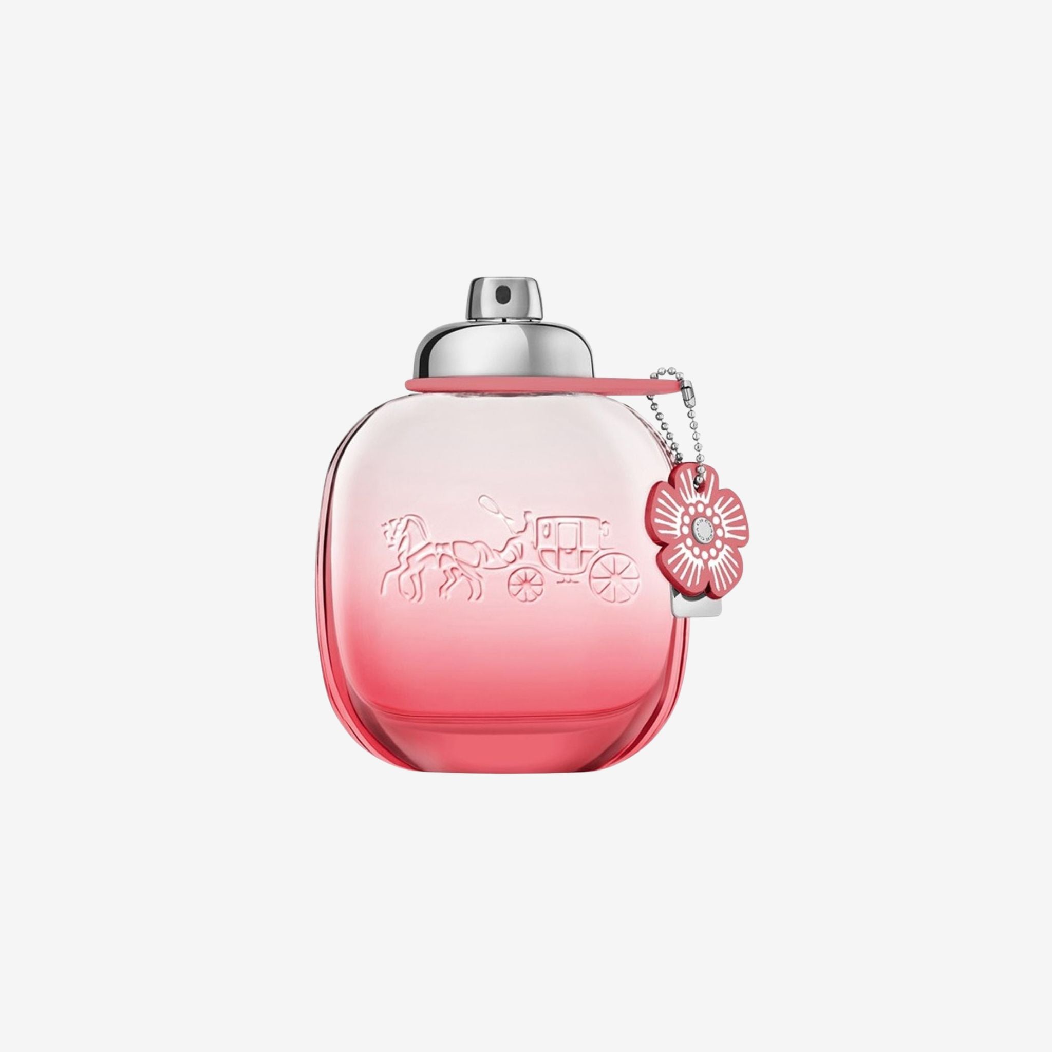 Coach Floral Blush Eau de Parfum pink bottle with tea rose charm. Goji berry and peony fragrance. Best original perfume for women price in Pakistan.