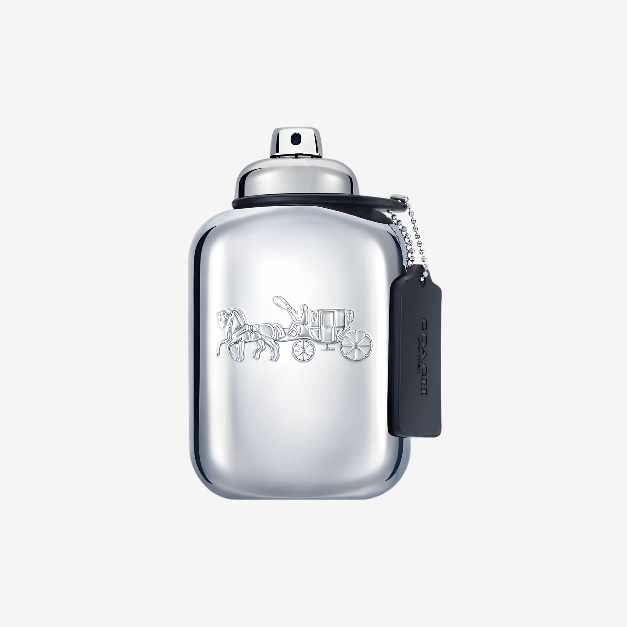 Coach New York Platinum Eau de Parfum mirrored silver bottle. Black pepper and vanilla leather fragrance. Best long lasting original perfume for men price in Pakistan.