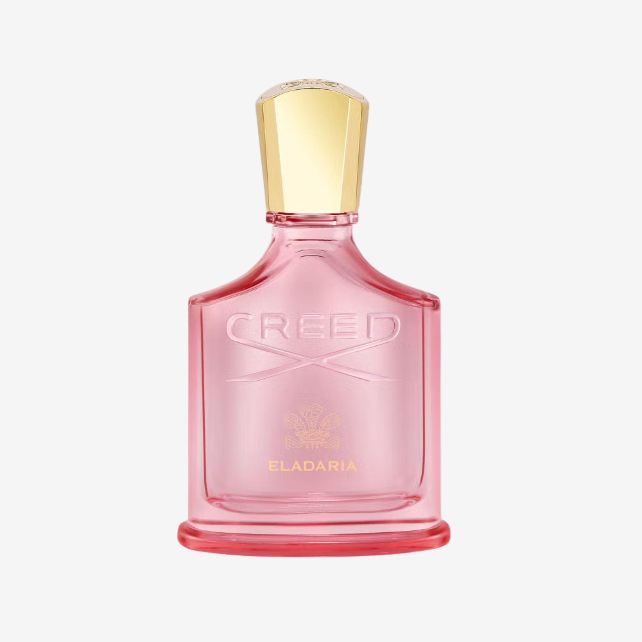 Pink Creed Eladaria perfume bottle on a white background