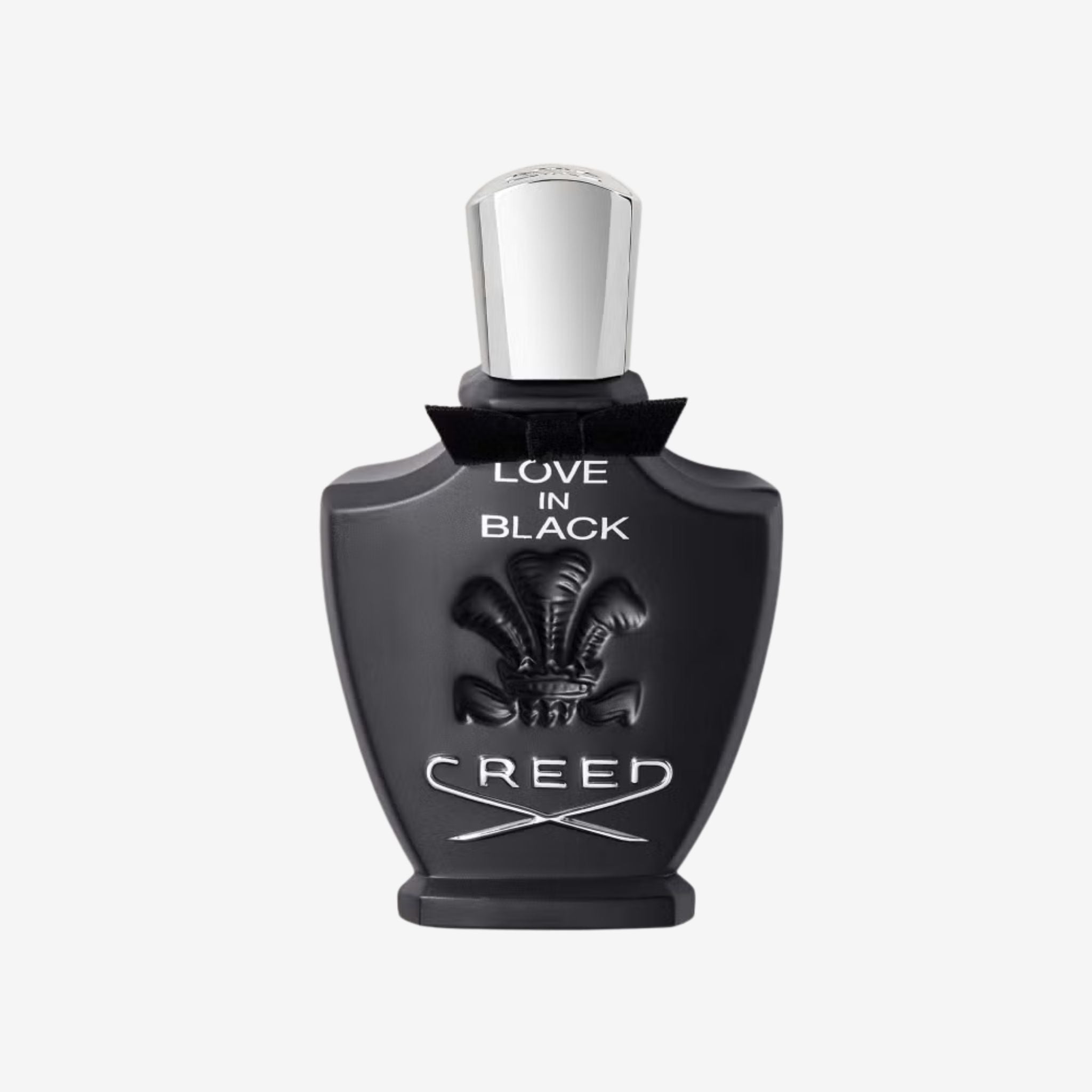Creed Love in Black perfume bottle on a white background