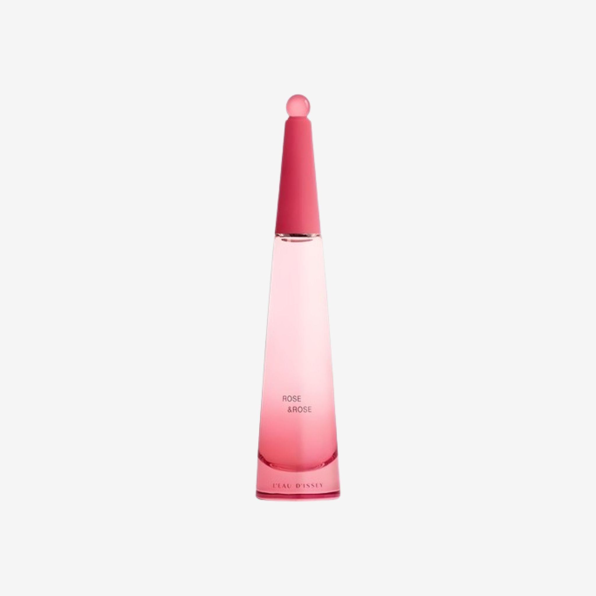 Issey Miyake L'Eau d'Issey Rose & Rose EDP in elegant pink bottle—original perfume with raspberry and Bulgarian rose notes, long lasting fragrance for women