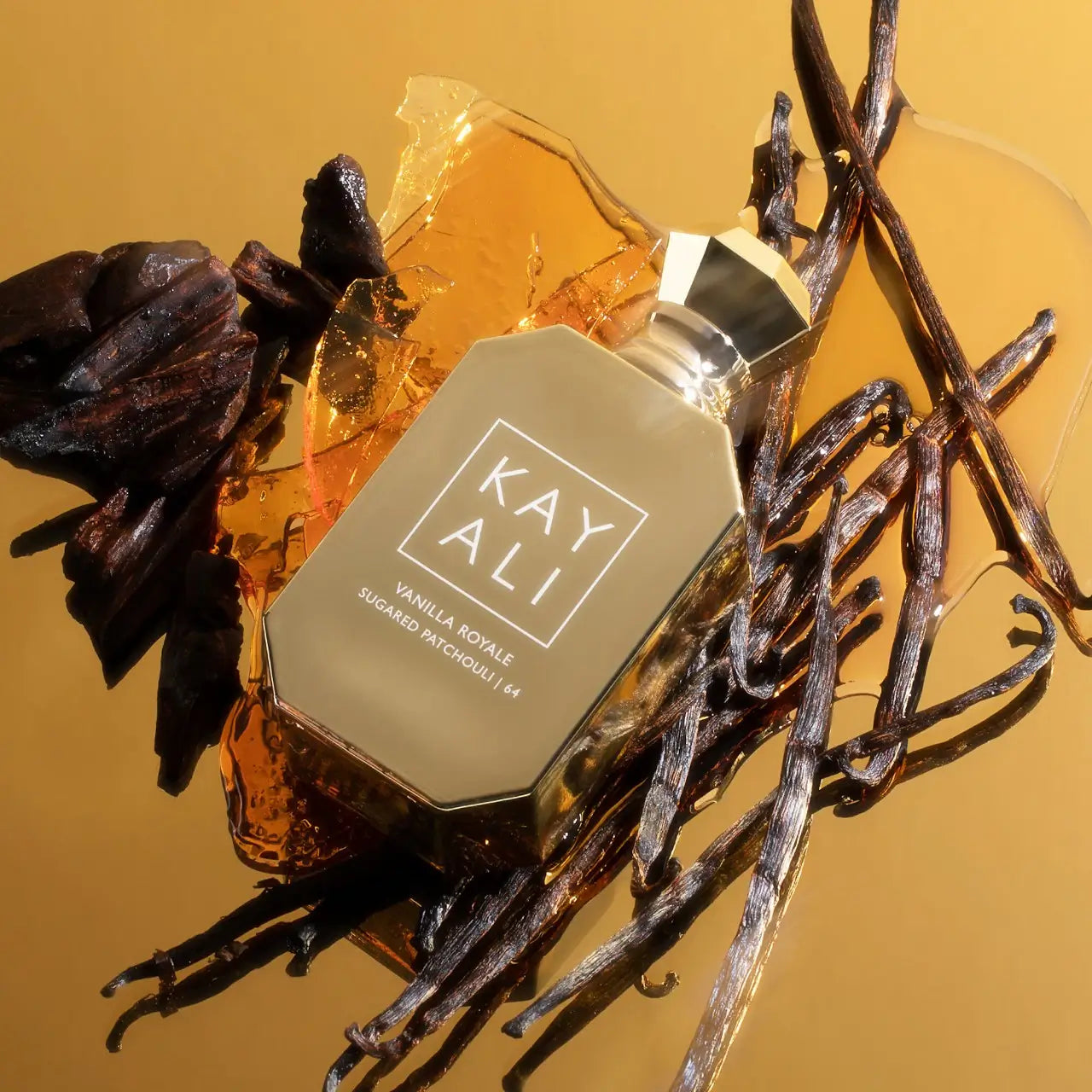 Detailed bottle image of Kayali Vanilla Royale Patchouli 64 – original imported perfume in Pakistan