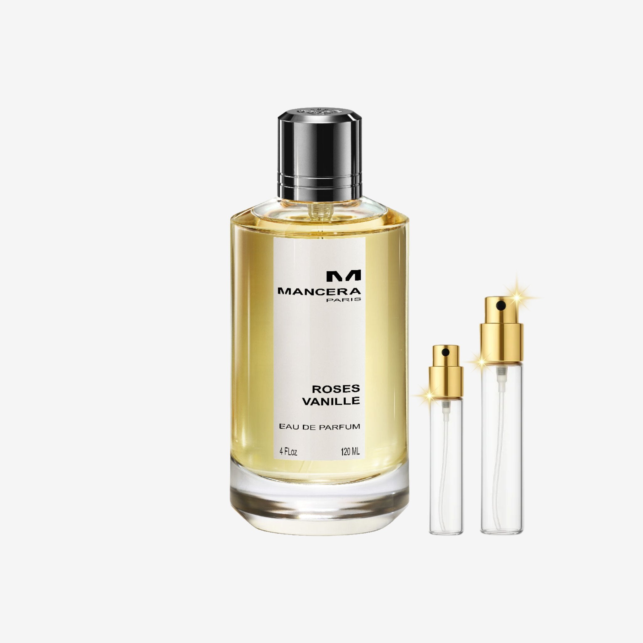 Mancera Roses Vanille EDP decant bottles of original long lasting perfume for women, 5ml 10ml 20ml sizes in Pakistan