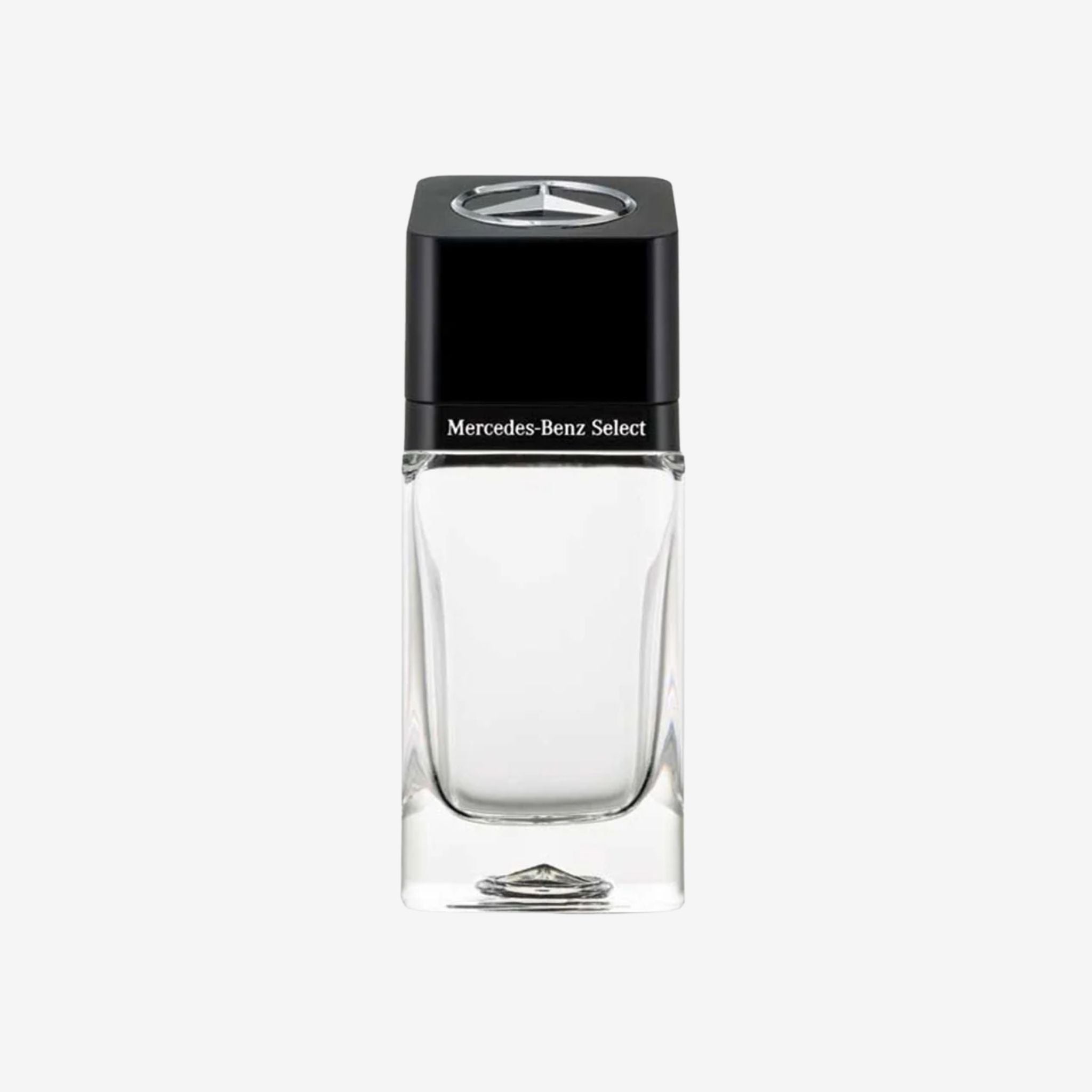 Mercedes-Benz Select perfume bottle on a white background