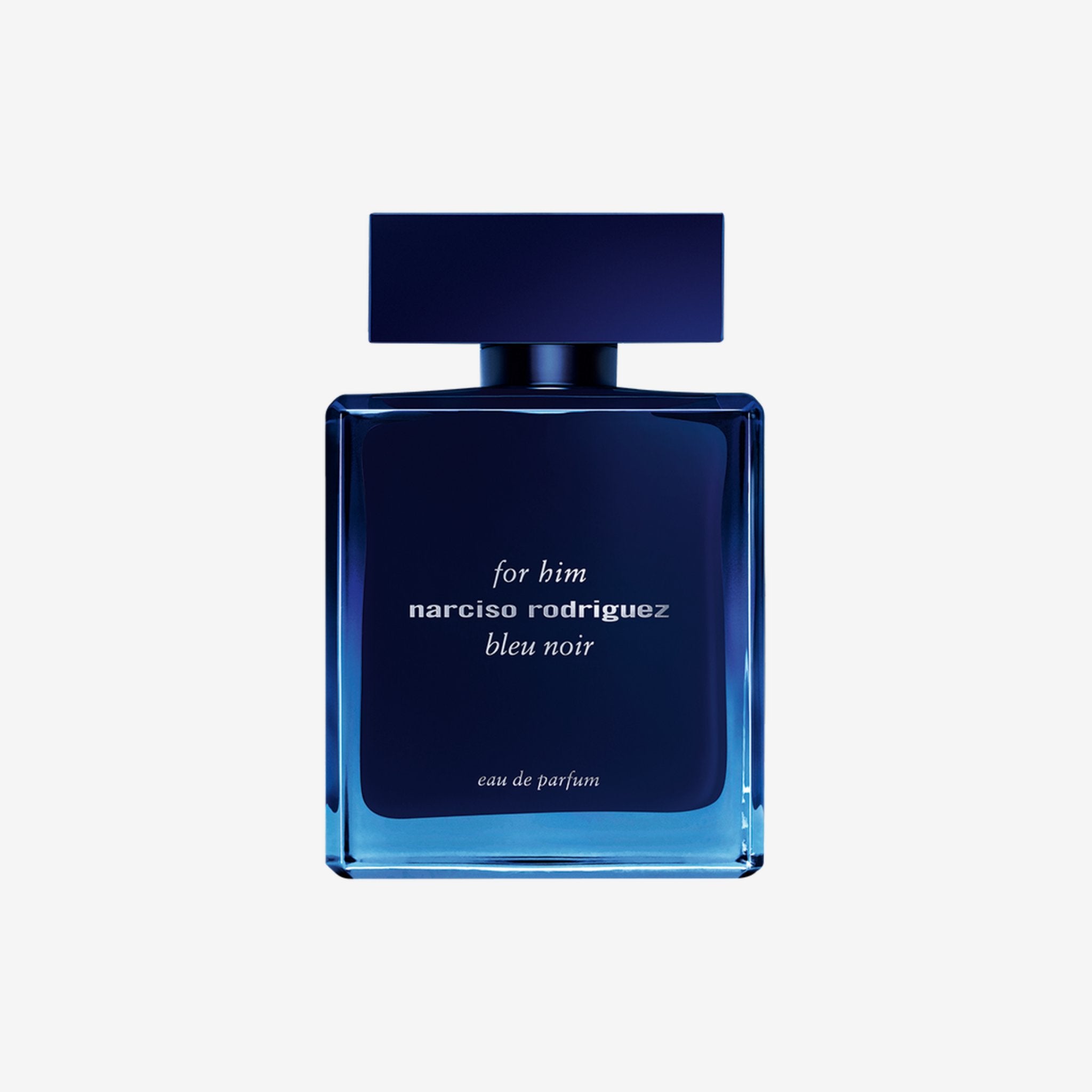 Narciso Rodriguez Bleu Noir for Him EDP 100ml in deep blue bottle—original perfume with musk, cedar, and ebony, long lasting woody aromatic fragrance