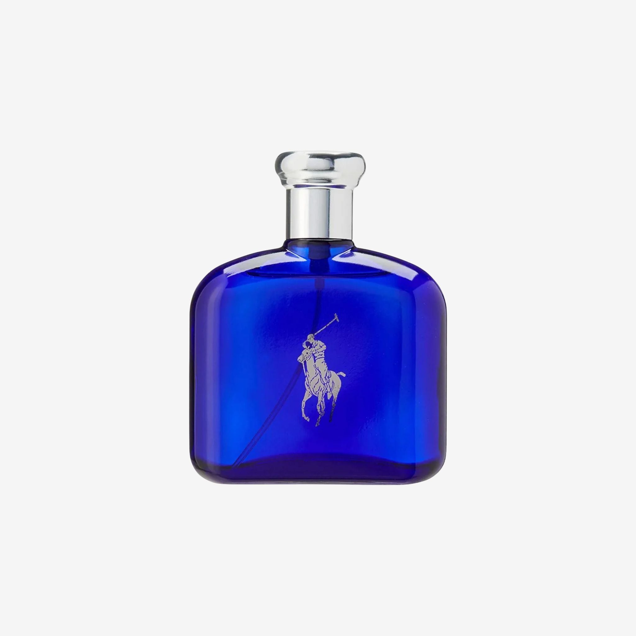 Ralph Lauren Polo Blue Men EDT 125ml in iconic navy blue bottle—original perfume with cucumber, melon, and suede notes, long lasting fragrance