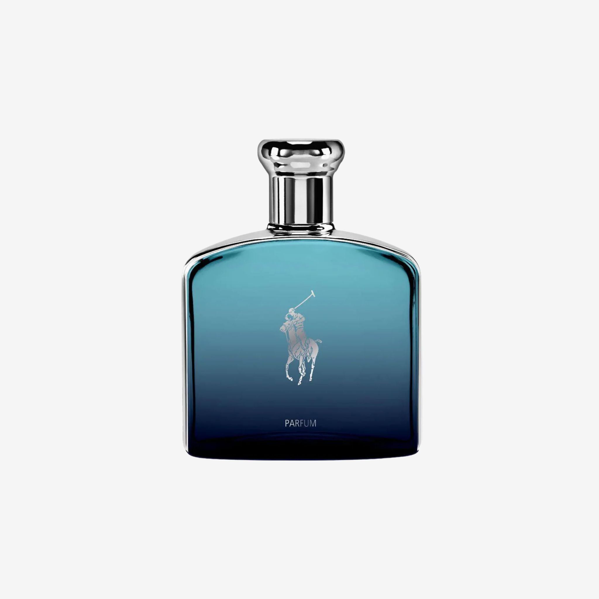 Ralph Lauren Polo Deep Blue Men EDP 125ml in deep blue textured bottle—original perfume with green mango, sea notes, and ambroxan, long lasting fragrance