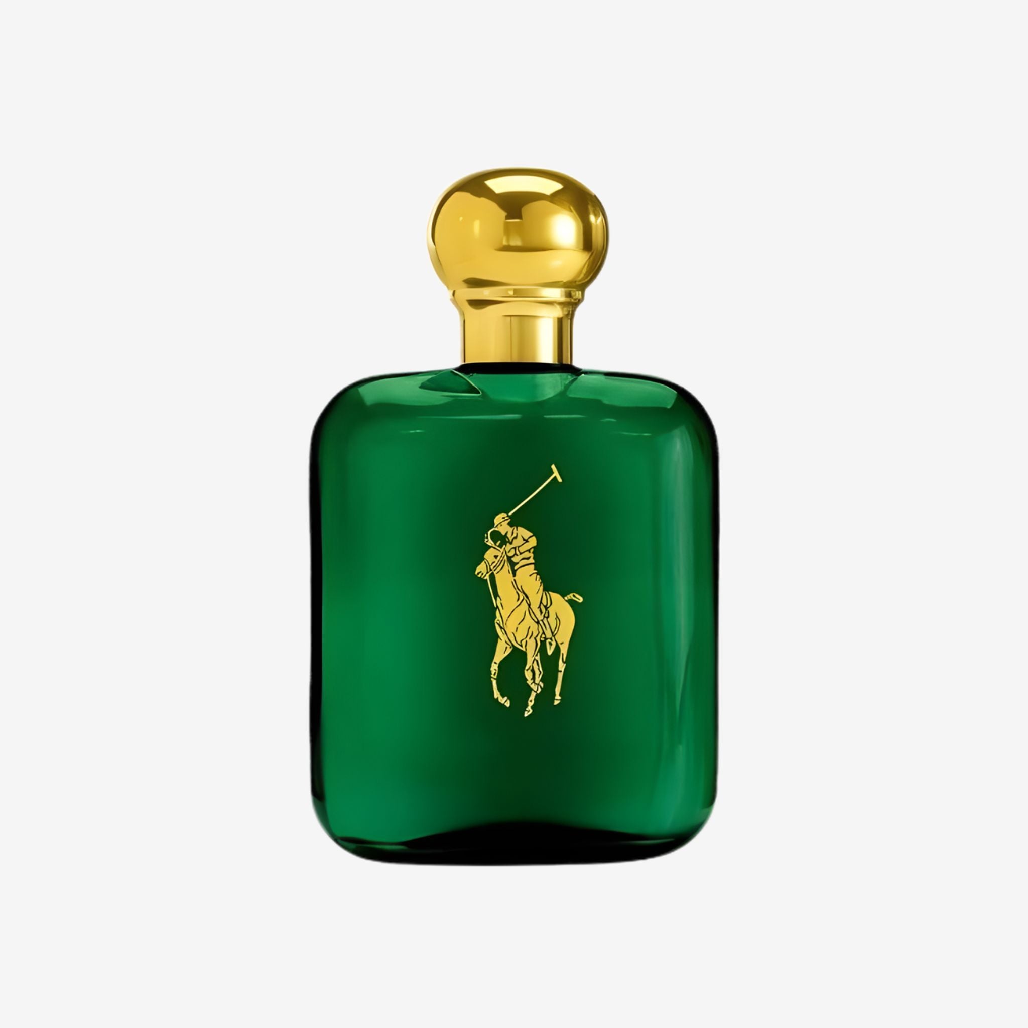 Ralph Lauren Polo Green Men EDT 118ml in iconic deep green bottle with gold cap—original perfume with pine, tobacco, and leather, long lasting woody chypre fragrance