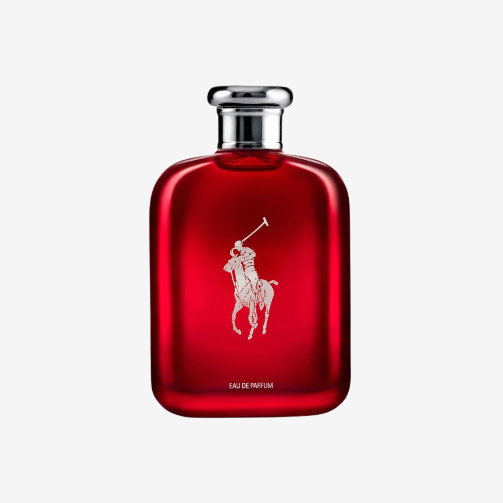 Ralph Lauren Polo Red EDP 125ml in deep red bottle—original perfume with ginger, cranberry, and woody notes, long lasting fragrance for men